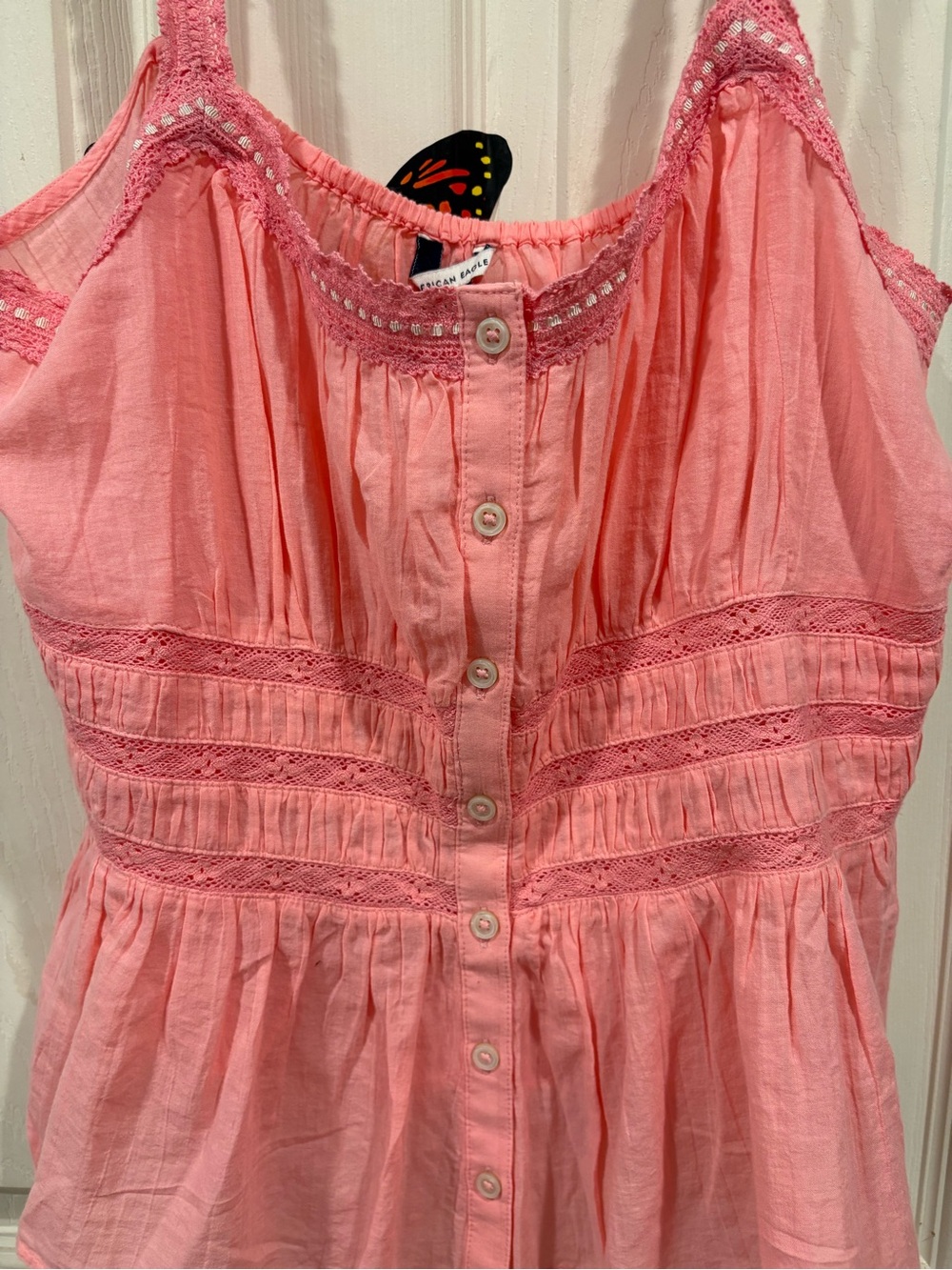 American Eagle Outfitters Coral-Pink Sleeveless Too